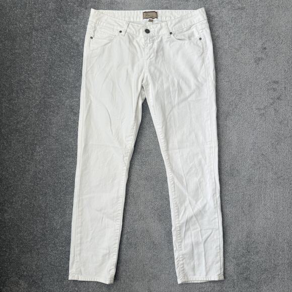 PAIGE Denim - Paige Jeans Womens 29 White Roxbury Crop Premium Denim Stretch Skinny Pants USA